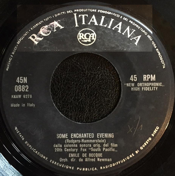 Nellie Forbush E The Ken Darby Singers / Emile De Becque - I'm In Love With A Wonderful Guy / Some Enchanted Evening | RCA Italiana (45N 0882) - 4 Nellie Forbush E The Ken Darby Singers / Emile De Becque - I'm In Love With A Wonderful Guy / Some Enchanted Evening | RCA Italiana (45N 0882) - 4