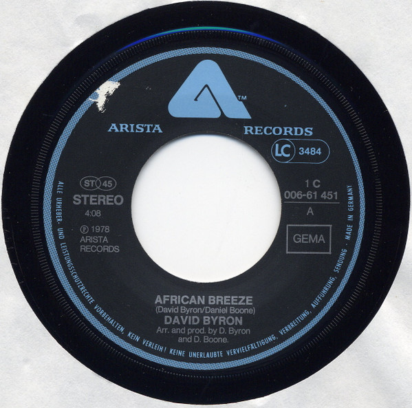 David Byron - African Breeze | Arista (1C 006-61 451) - 3