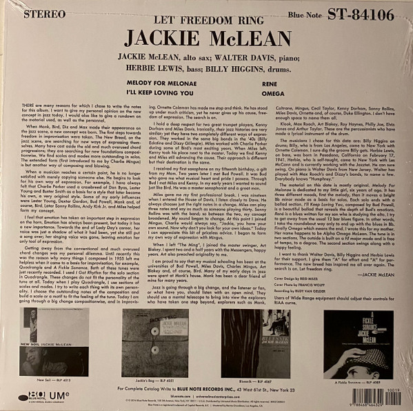 Jackie McLean - Let Freedom Ring | Blue Note (ST-84106) - 2