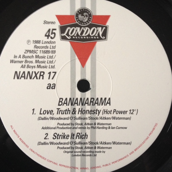Bananarama - Love, Truth & Honesty (The Remixes) | London Records (NANXR 17) - 4 Bananarama - Love, Truth & Honesty (The Remixes) | London Records (NANXR 17) - 4