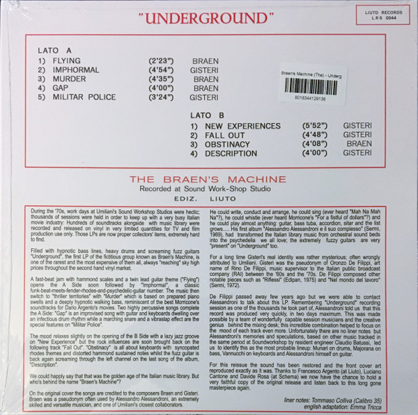 The Braen's Machine - Underground | Schema (SCEB 913 LP) - 2 The Braen's Machine - Underground | Schema (SCEB 913 LP) - 2