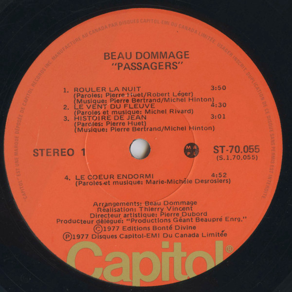Beau Dommage - Passagers | Capitol Records (ST-70.055) - 3