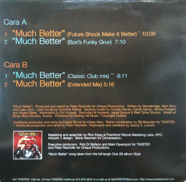 Club 69 Featuring Suzanne Palmer - Much Better | Twisted America Records (TW12-55333) - 2