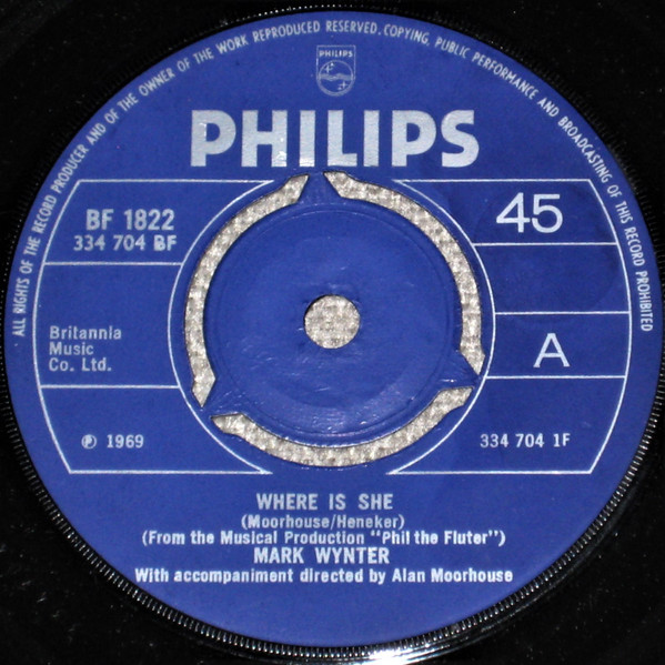 Mark Wynter - Where Is She | Philips (BF 1822) - main
