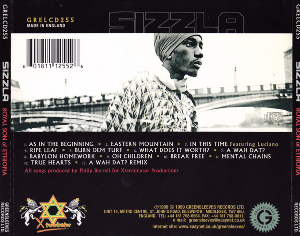 Sizzla - Royal Son Of Ethiopia [CD] | Greensleeves Records (GRELCD 255) - 2