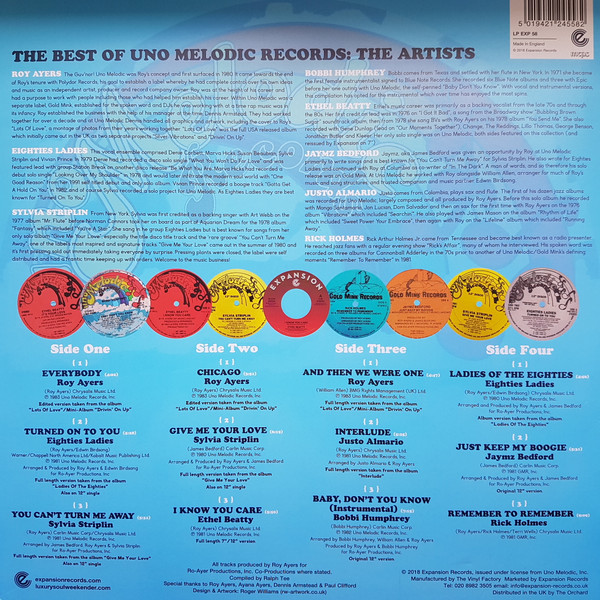 Various - The Best Of Uno Melodic Records | Expansion (LP EXP 58) - 2 Various - The Best Of Uno Melodic Records | Expansion (LP EXP 58) - 2
