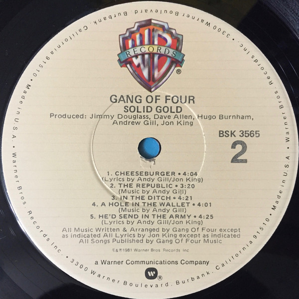 Gang Of Four - Solid Gold | Warner Bros. Records (BSK 3565) - 4 Gang Of Four - Solid Gold | Warner Bros. Records (BSK 3565) - 4