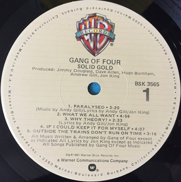 Gang Of Four - Solid Gold | Warner Bros. Records (BSK 3565) - 3 Gang Of Four - Solid Gold | Warner Bros. Records (BSK 3565) - 3