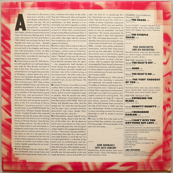 Wardell Gray / Dexter Gordon - Paul Quinichette And His Orchestra - The Chase And The Steeple Chase [Vinyl] | MCA Records (MCA-1336) - 2