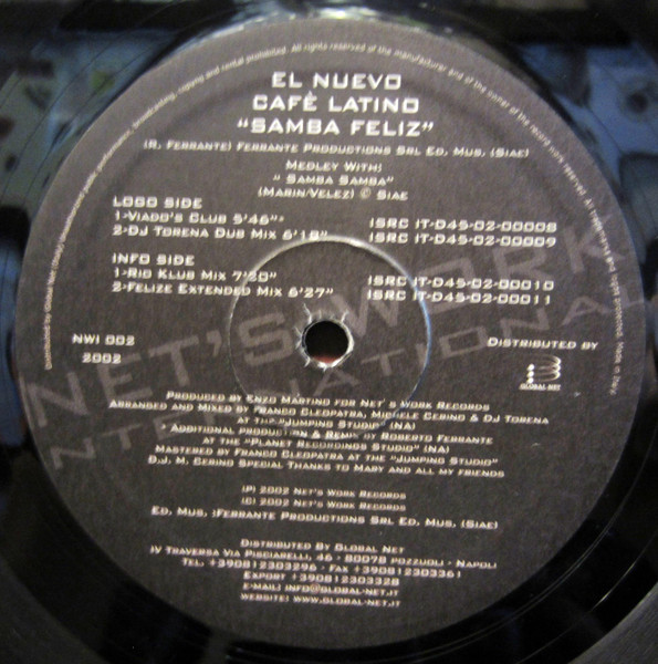 Nuevo Cafe' Latino - Samba Feliz | Net's Work Records (NWI 002) - 2 Nuevo Cafe' Latino - Samba Feliz | Net's Work Records (NWI 002) - 2