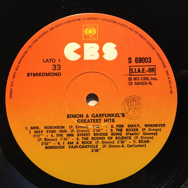 Simon & Garfunkel - Simon And Garfunkel's Greatest Hits | CBS (69003) - 2 Simon & Garfunkel - Simon And Garfunkel's Greatest Hits | CBS (69003) - 2