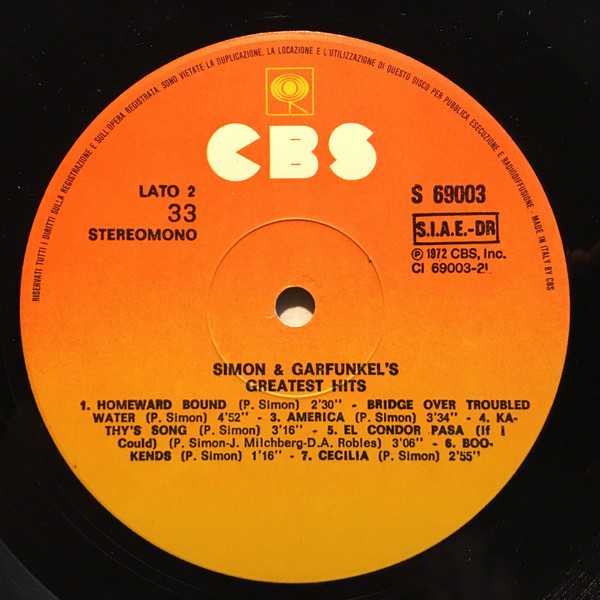 Simon & Garfunkel - Simon And Garfunkel's Greatest Hits | CBS (69003) - 3 Simon & Garfunkel - Simon And Garfunkel's Greatest Hits | CBS (69003) - 3