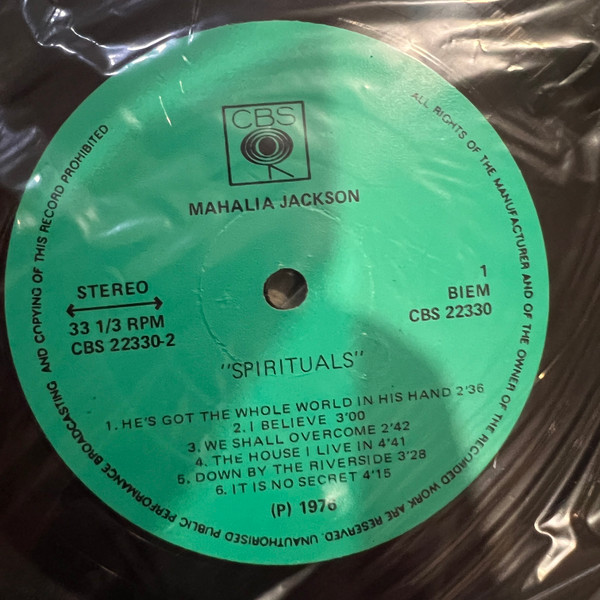 Mahalia Jackson - Spirituals | CBS (22330) - 3 Mahalia Jackson - Spirituals | CBS (22330) - 3