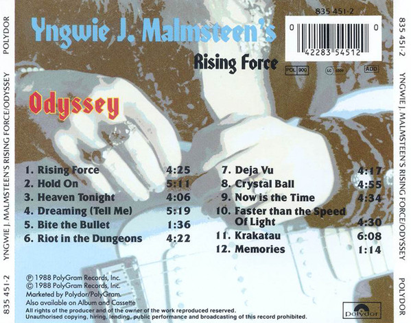 Yngwie J. Malmsteen's Rising Force - Odyssey | Polydor (835 451-2) - 2