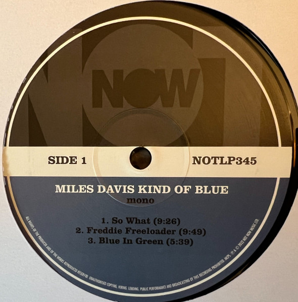 Miles Davis - Kind Of Blue | Not Now Music (NOTLP345) - 4 Miles Davis - Kind Of Blue | Not Now Music (NOTLP345) - 4