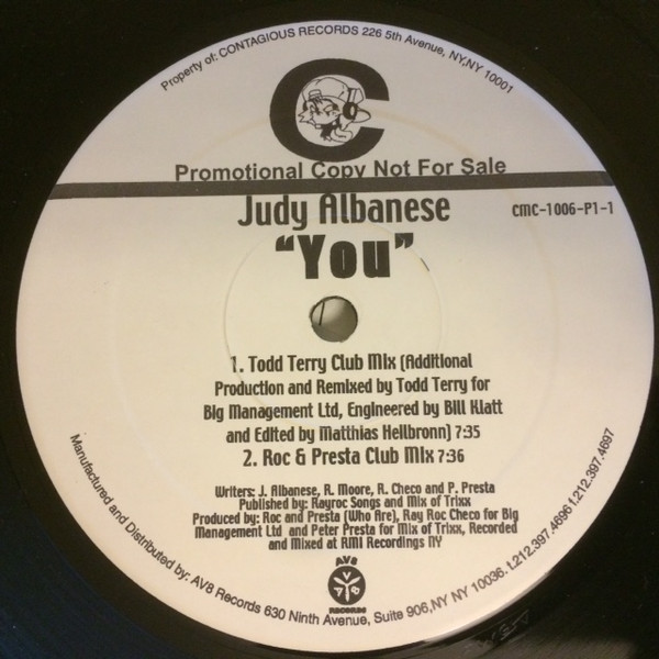 Judy Albanese - You | Contagious Records (CMC-1006-P1-1)