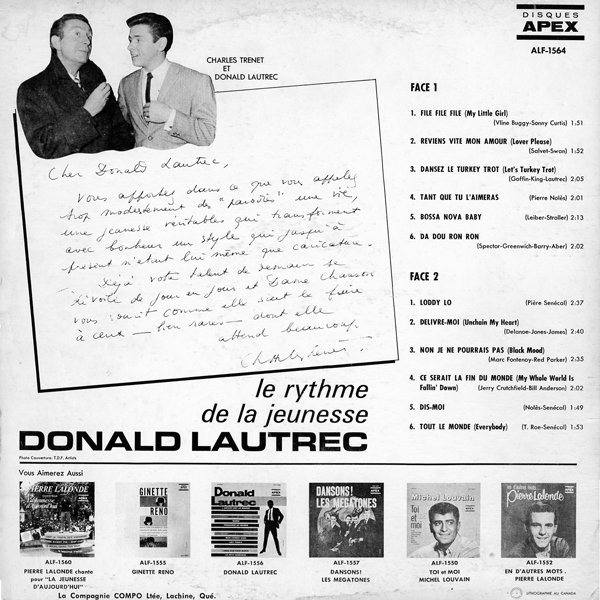 Donald Lautrec - Le Rythme De La Jeunesse | Apex Francais (ALF-1564) - 2 Donald Lautrec - Le Rythme De La Jeunesse | Apex Francais (ALF-1564) - 2
