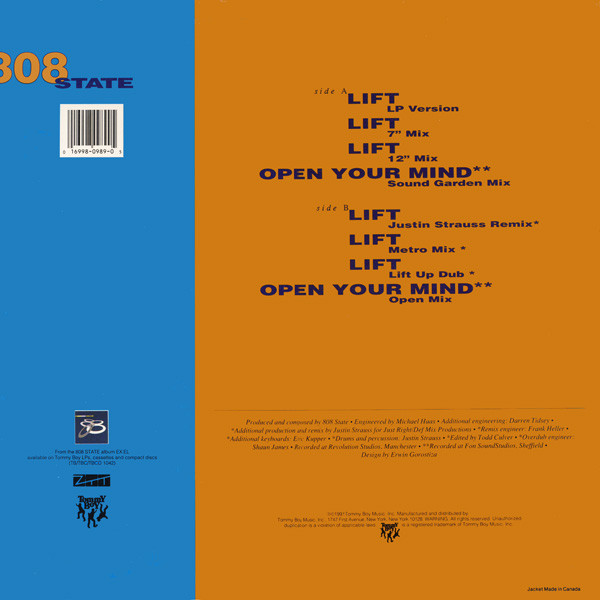 808 State - Lift | Tommy Boy (TB 989) - 2