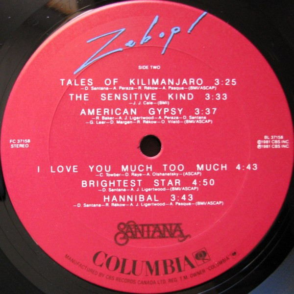 Santana - Zebop! | Columbia (FC 37158) - 3 Santana - Zebop! | Columbia (FC 37158) - 3