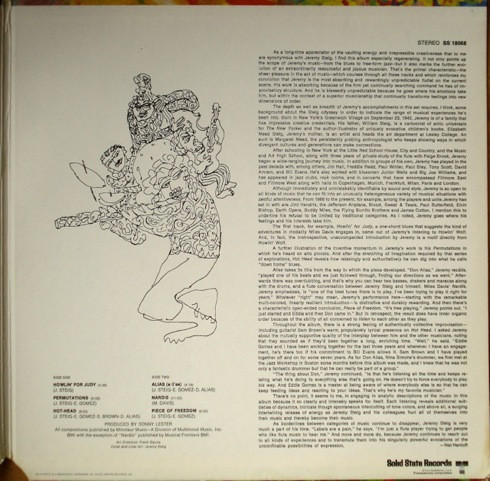 Jeremy Steig - Legwork | Solid State Records (SS 18068) - 2 Jeremy Steig - Legwork | Solid State Records (SS 18068) - 2