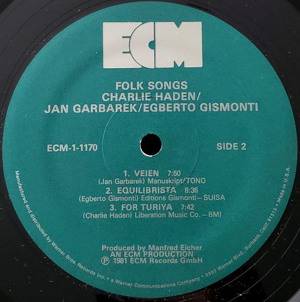 Charlie Haden / Jan Garbarek / Egberto Gismonti - Folk Songs | ECM Records (ECM-1-1170) - 4