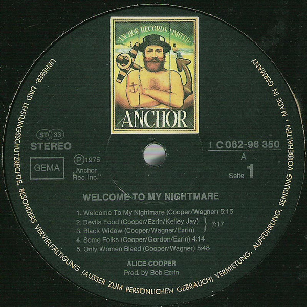 Alice Cooper - Welcome To My Nightmare | Anchor (1C 062-96 350) - 3