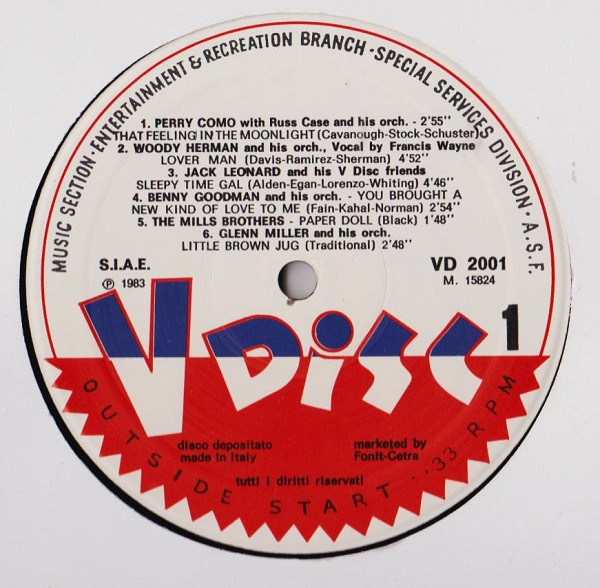 Various - I Grandi Successi Americani Dei Tempi Di Venti Di Guerra | V Disc (VD 2001)