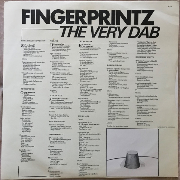 Fingerprintz - The Very Dab | Virgin (V 2119) - 4