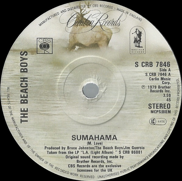 The Beach Boys - Sumahama | Caribou Records (S CRB 7846)