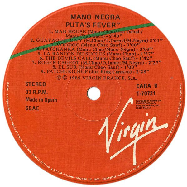 Mano Negra - Puta's Fever | Virgin (T-70721) - 4 Mano Negra - Puta's Fever | Virgin (T-70721) - 4