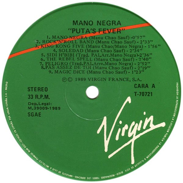 Mano Negra - Puta's Fever | Virgin (T-70721) - 3 Mano Negra - Puta's Fever | Virgin (T-70721) - 3