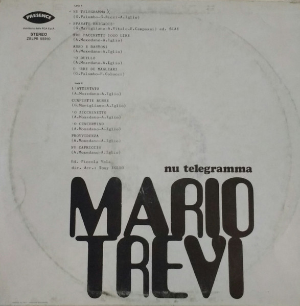 Mario Trevi - Nu Telegramma | Presence Record (ZSLPR 55910) - 2 Mario Trevi - Nu Telegramma | Presence Record (ZSLPR 55910) - 2
