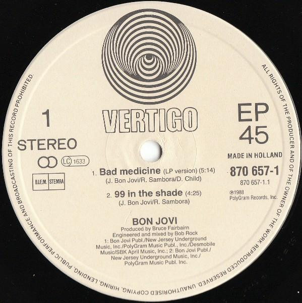 Bon Jovi - Bad Medicine | Vertigo (870 657-1) - 3