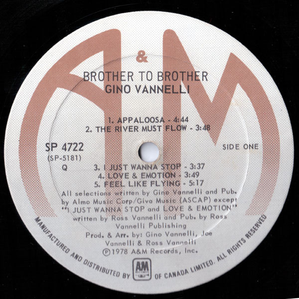 Gino Vannelli - Brother To Brother | A&M Records (SP-4722) - 2