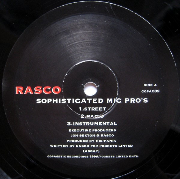Rasco - Sophisticated Mic Pro's / Blood Brothaz | Copasetik Recordings (COPA009) - 3 Rasco - Sophisticated Mic Pro's / Blood Brothaz | Copasetik Recordings (COPA009) - 3