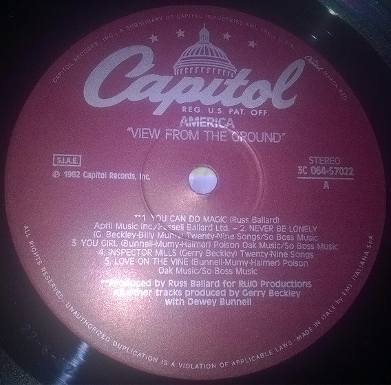America - View From The Ground | Capitol Records (3C 064-57022) - 3