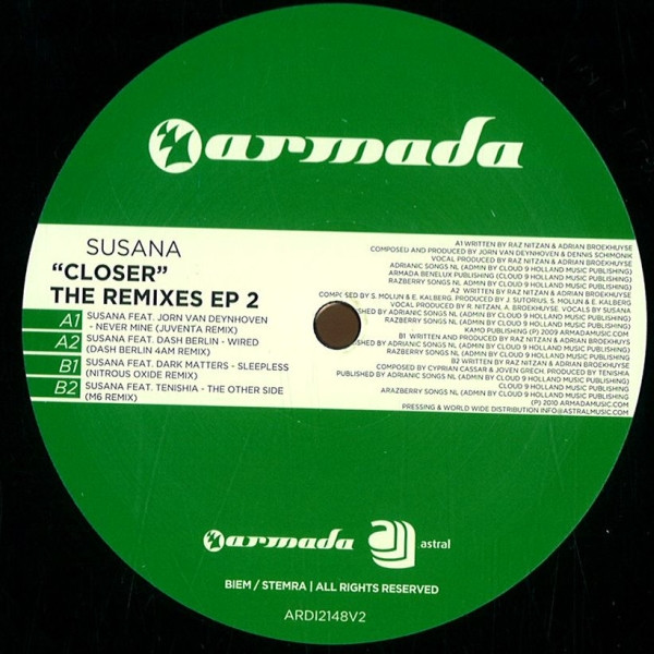 Susana - Closer - The Remixes EP 2 | Armada Digital (ARDI2148V2) - main