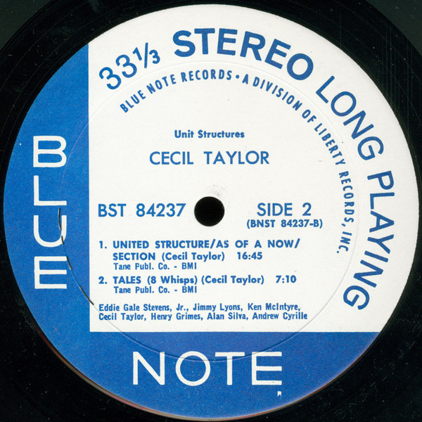 Cecil Taylor - Unit Structures | Blue Note (BST 84237) - 4