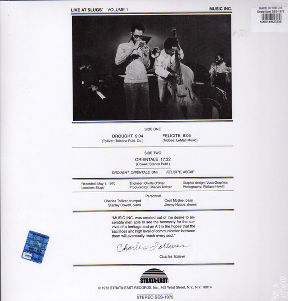 Music Inc - Live At Slugs' Volume 1 | Strata-East (SES-1972) - 2