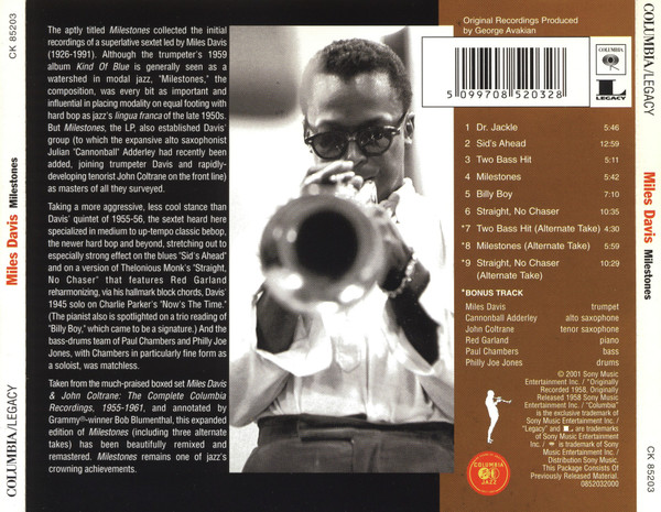 Miles Davis - Milestones | Columbia (CK 85203) - 2 Miles Davis - Milestones | Columbia (CK 85203) - 2