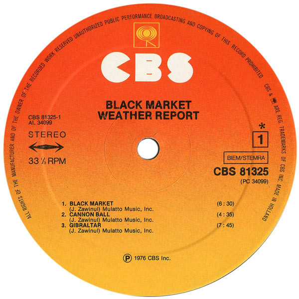 Weather Report - Black Market | CBS (CBS 81325) - 3