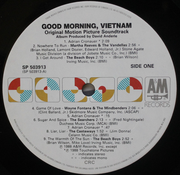 Various - Good Morning, Vietnam - The Original Motion Picture Soundtrack | A&M Records (SP 503913) - 3