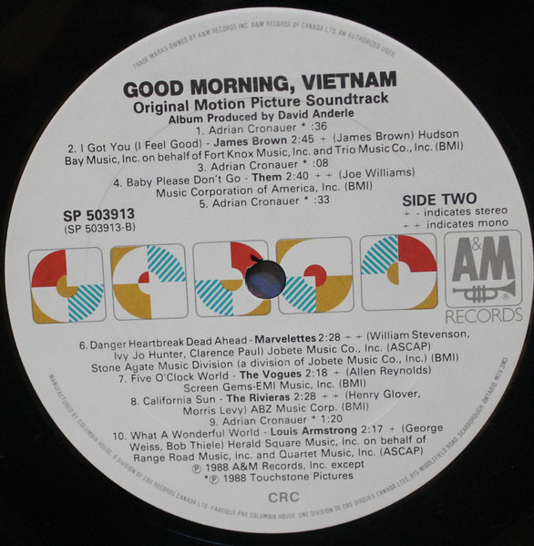 Various - Good Morning, Vietnam - The Original Motion Picture Soundtrack | A&M Records (SP 503913) - 4