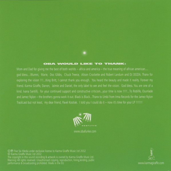 King Britt Presents Oba Funke - CosmoAfrique | Karma Giraffe (KGCD004) - 4