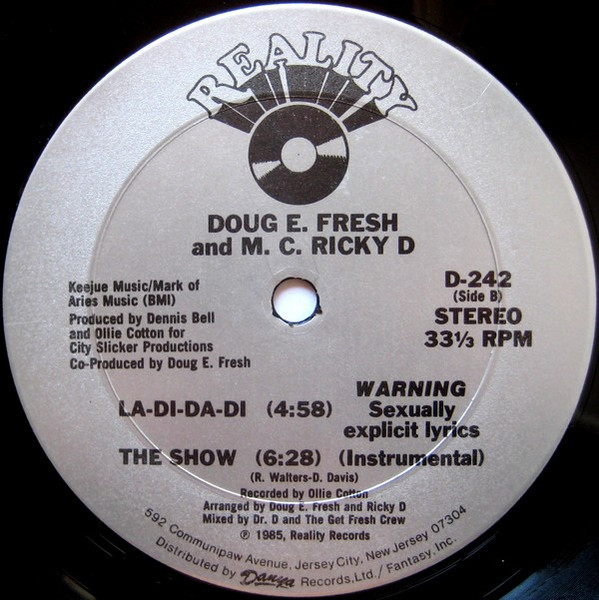 Doug E. Fresh And The Get Fresh Crew / Doug E. Fresh And M.C. Ricky D - The Show / La-Di-Da-Di | Reality (D-242) - 2 Doug E. Fresh And The Get Fresh Crew / Doug E. Fresh And M.C. Ricky D - The Show / La-Di-Da-Di | Reality (D-242) - 2