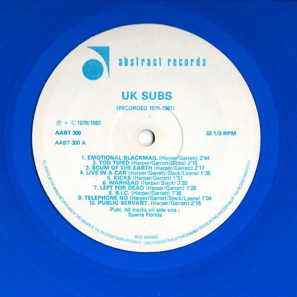 UK Subs - Recorded 1979 - 1981 | Abstract Records (AABT 300) - 3
