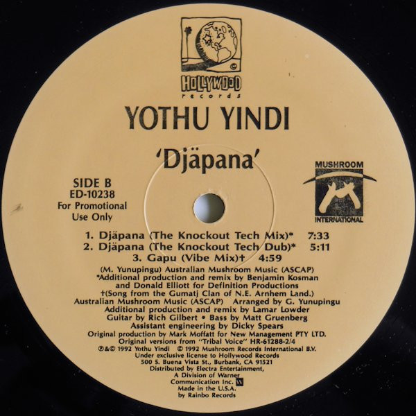 Yothu Yindi - Djäpana | Hollywood Records (ED-10238) - 2
