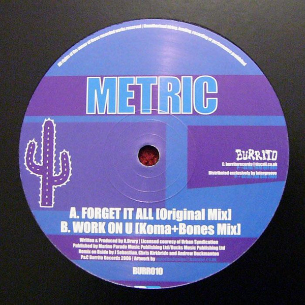 Alex Metric - Forget It All | Burrito Records (BURR010) - main