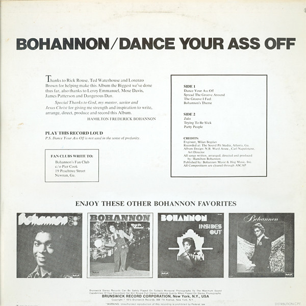 Hamilton Bohannon - Dance Your Ass Off | Brunswick (840.107) - 2 Hamilton Bohannon - Dance Your Ass Off | Brunswick (840.107) - 2