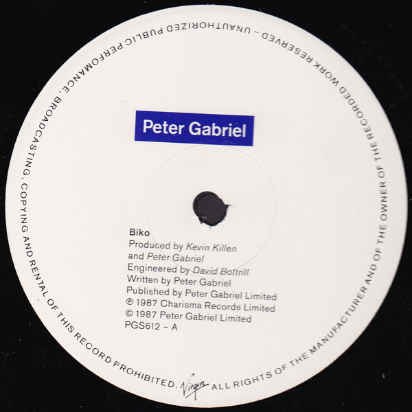 Peter Gabriel - Biko | Virgin (PGS 612) - 3